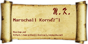 Marschall Kornél névjegykártya